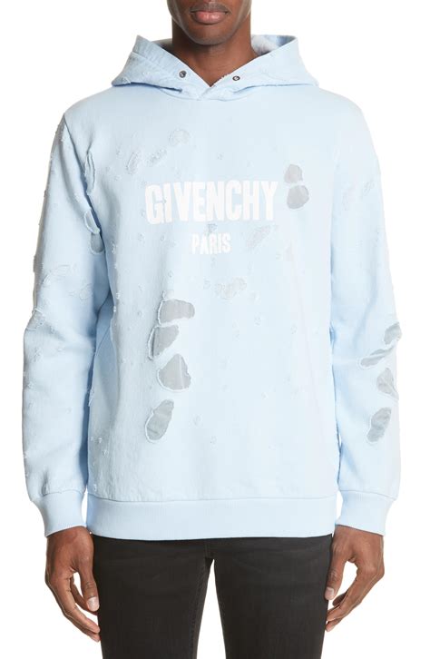 givenchy hoodie mens light blue|Givenchy sweater clearance men.